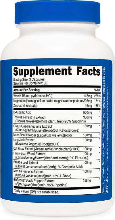 Nutricost Testosterone Support Complex (90 Capsules) -1800mg Per Serving